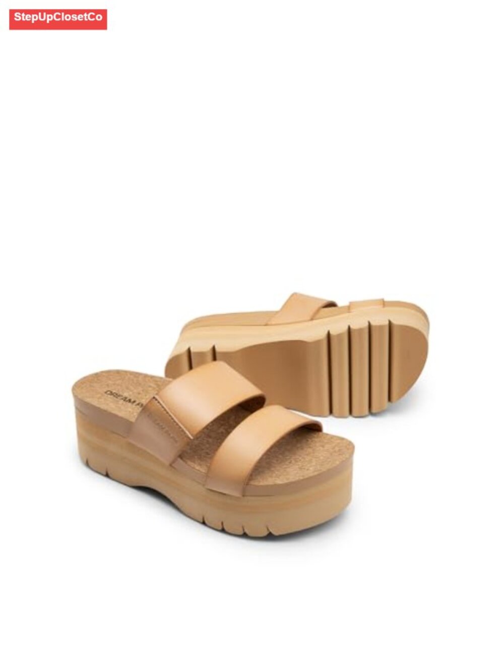 Platform Slide Sandals with Arch Support and Cushioned Cork Footbed - Picture 4 of 6